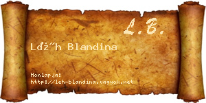 Léh Blandina névjegykártya
